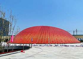commercial BIPV building terracotta