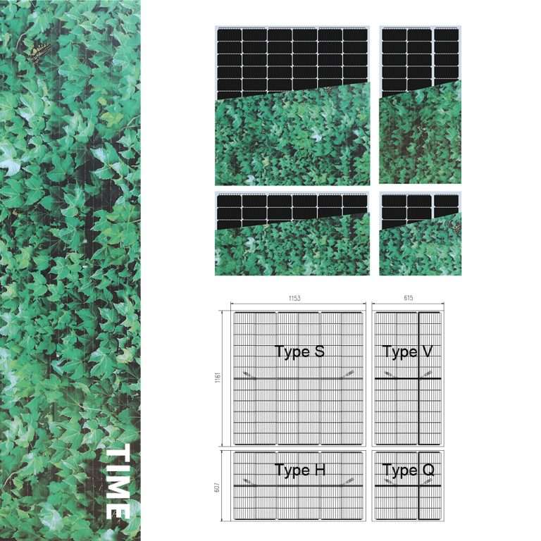 INVITAIC TIME 55w~200w BIPV module Green Leaf pattern
