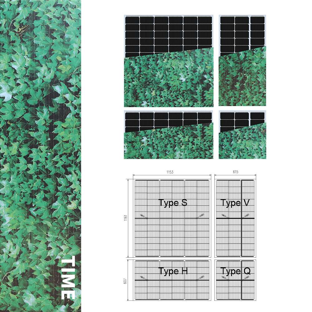 INVITAIC TIME 55w~200w BIPV module Green Leaf pattern