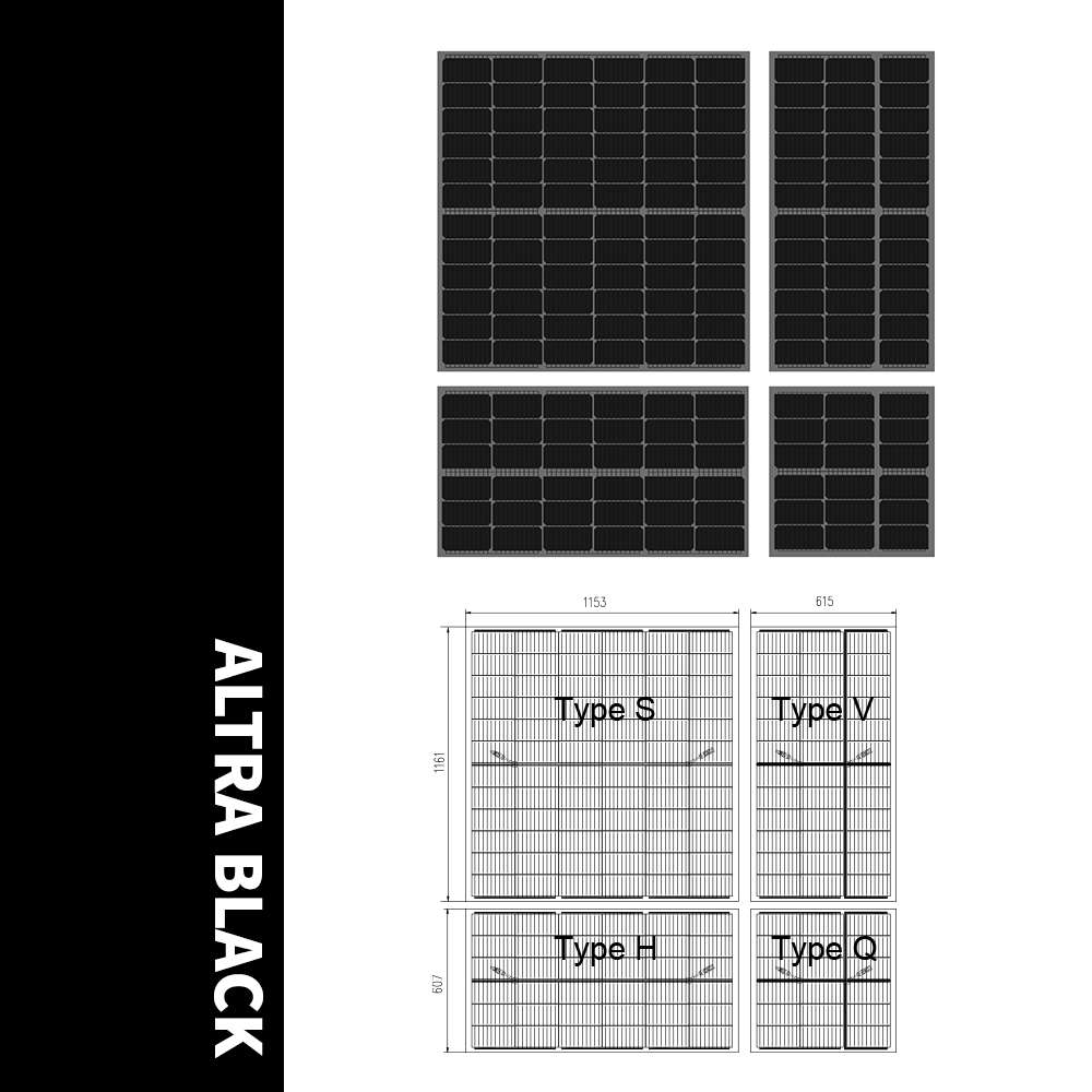 ultrablack frameless BIPV panel 65~265w