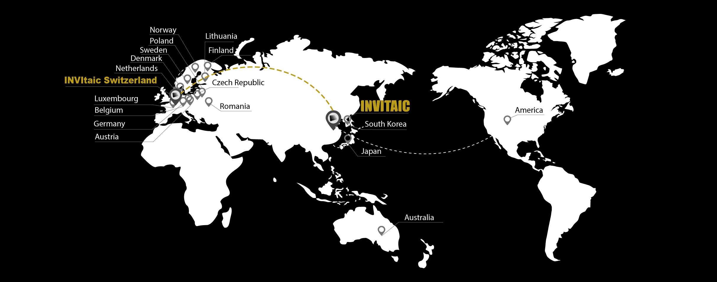 invitaic BIPV panel worldwide sale map