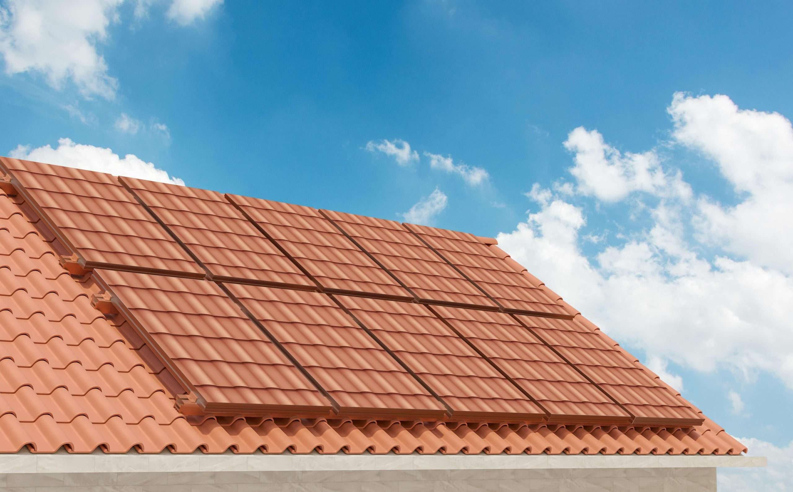 Classic Terracotta color, invisible solar panels